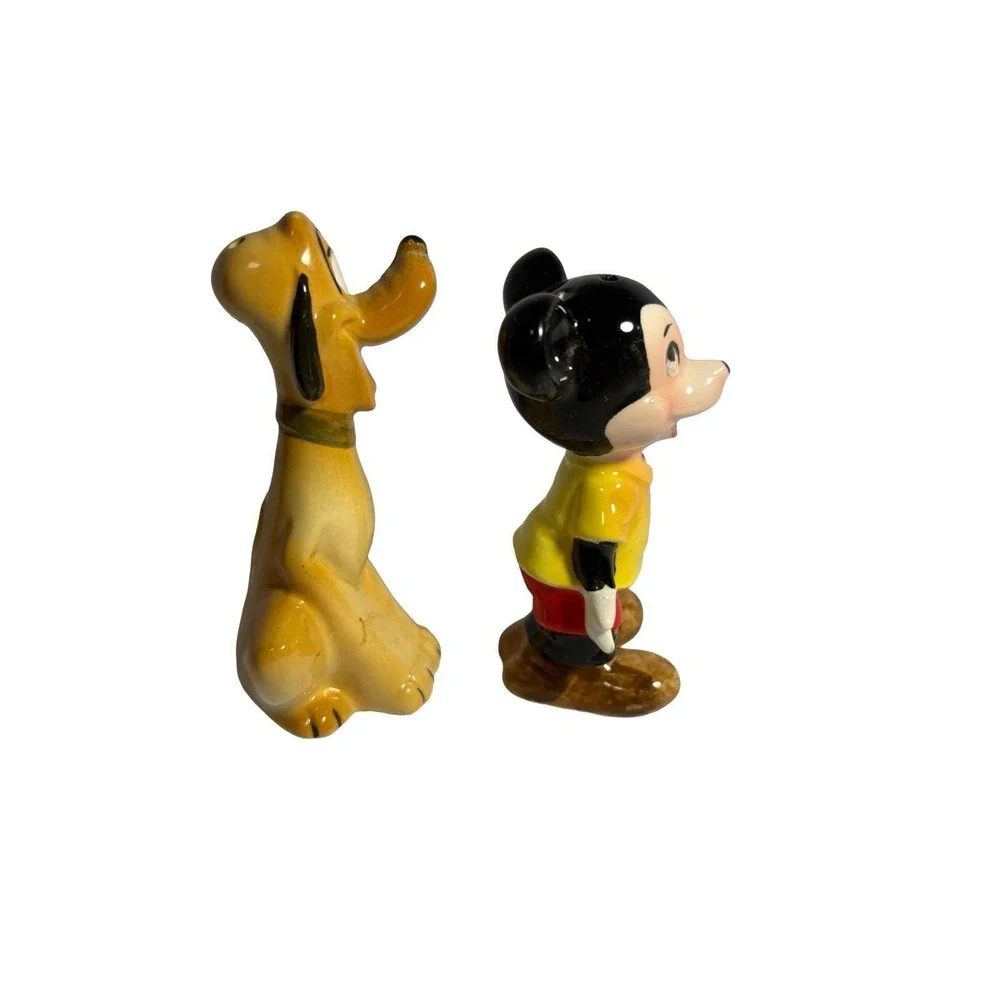 Vintage and Rare Disney‎ Mickey and Pluto Salt and Pepper Set 1960s